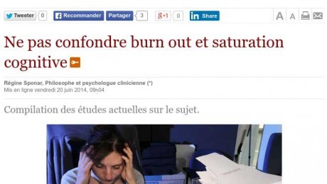 Ne pas confondre burn out et saturation cognitive – Le Soir